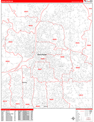 Grand Rapids Wall Map Zip Code Red Line Style 2026